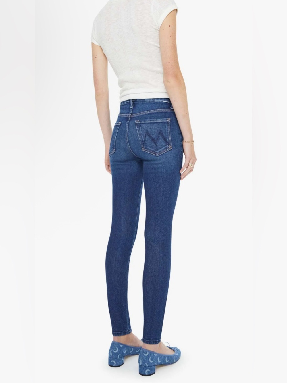 MOTHER The Looker Dark Wash Distressed Jeans - Size 26 - Picture 2 of 7